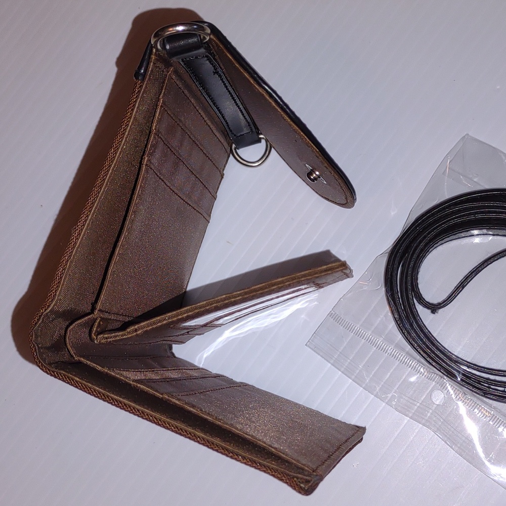 โฎ๏ธVINTAGEโฎ๏ธ JOY MANGANO Mini Wallet Crossbody in Two Tone Brown - Picture 7 of 7